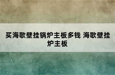 买海歌壁挂锅炉主板多钱 海歌壁挂炉主板